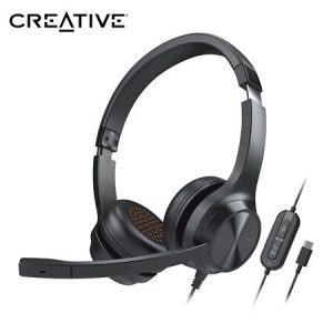 AUDIFONO C/MICROF. CREATIVE CHAT USB 40MM USB-C/ADAPTADOR USB-A NOISE-CANCELLING MUTE BLACK (51EF0980AA000)