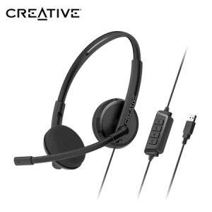 AUDIFONO C/MICROF. CREATIVE HS-220 USB-A 30MM NOISE-CANCELLING MUTE LIGERO 108G BLACK (51EF1070AA001)